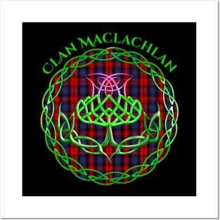 Maclachlan Scottish Tartan Celtic Thistle Posters and Art